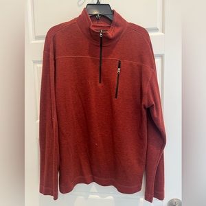 Red Orvis Troutbum quarter zip